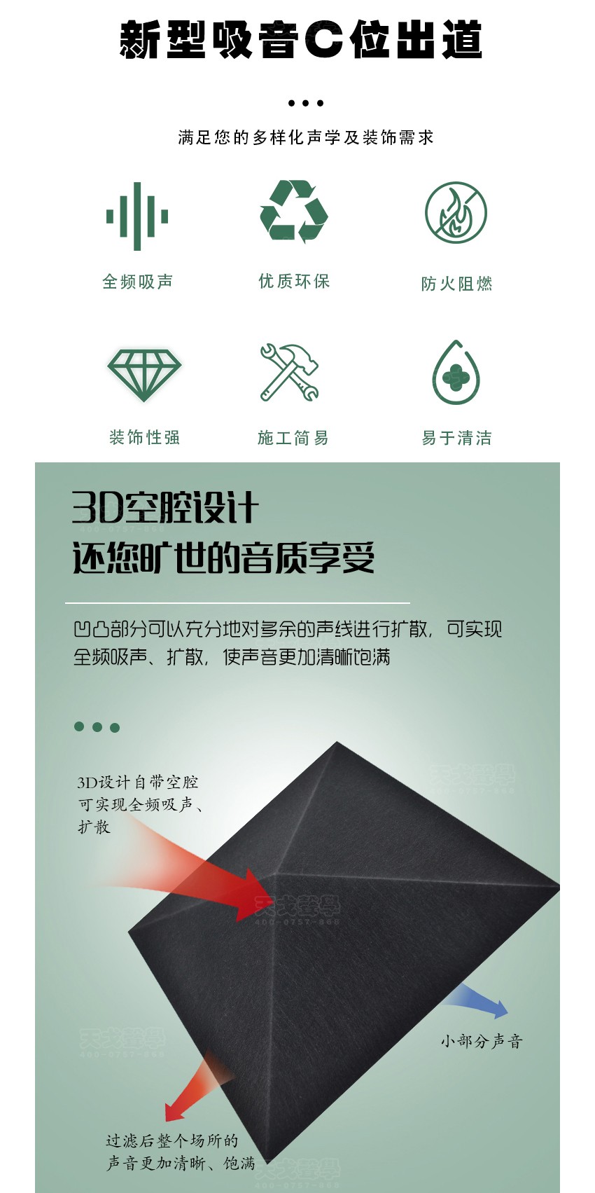 3D黑鉆聚酯纖維吸音板特點(diǎn)